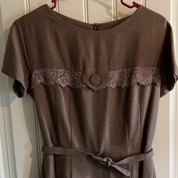 Vintage 1950’s Sheath Dress & Matching Jacket Set With Belt - Picture 7 of 13